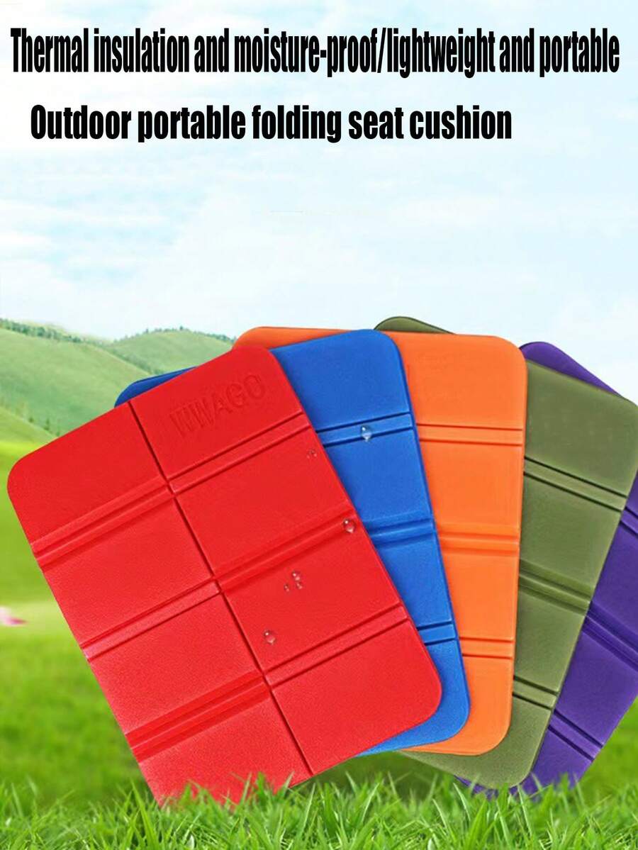 1pc Random Color Waterproof Outdoor Folding Seat Cushion Mat, Camping Anti-Moisture Foam Pad - Multicolor - View 1