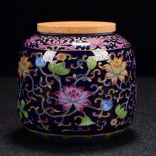 1 Piece Enamel Ceramic Tea Canister Coffee Can Candy Storage Jar Portable Sealed Teapot Purple Clay Travel Tea Box Back To School