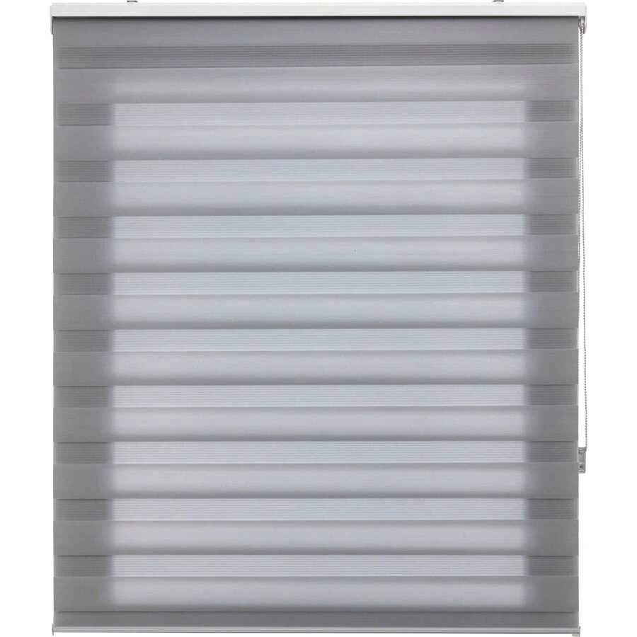 Estor Enrollable Noche y Día a Medida Tamaño 125x180 - Estor Noche y Día Tamaño Tela 122x175 - Estor Noche y Día Fácil Instalación Beige - Gris - Ver 1