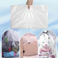10pcs/Pack Transparent Plastic Storage Bags, Large Clear Vinyl Organizer Bags For Luggage, Strollers, Chairs, Bikes, Attics, Blankets, Plush Dolls - 10 Silk Transparent - View 7