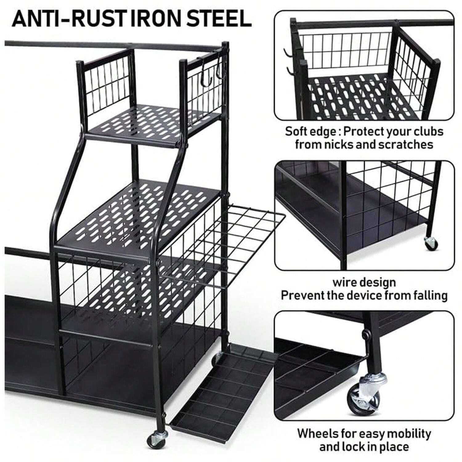 1Pc Golf Bag Display Rack That Can Two Golf Bags And Golf