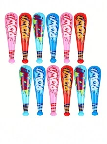 1pc/3pcs/5pcs  Pow Inflatable Baseball Bats, Oversized Inflatable Toy Sticks, Carnival Prizes, Goodie Bag Fans Or Superhero Birthday Party Prizes, Baseball Themed Party Supplies Party Supplies,Style Random,Style Color Random - Multicolor - View 4