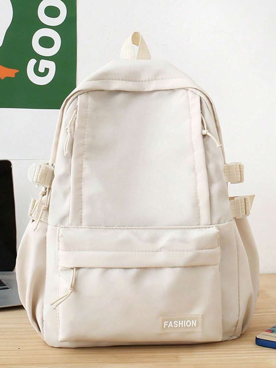 Fashionable And Simple Children's Backpack, Student Book Bag With Large Capacity - White - View 1