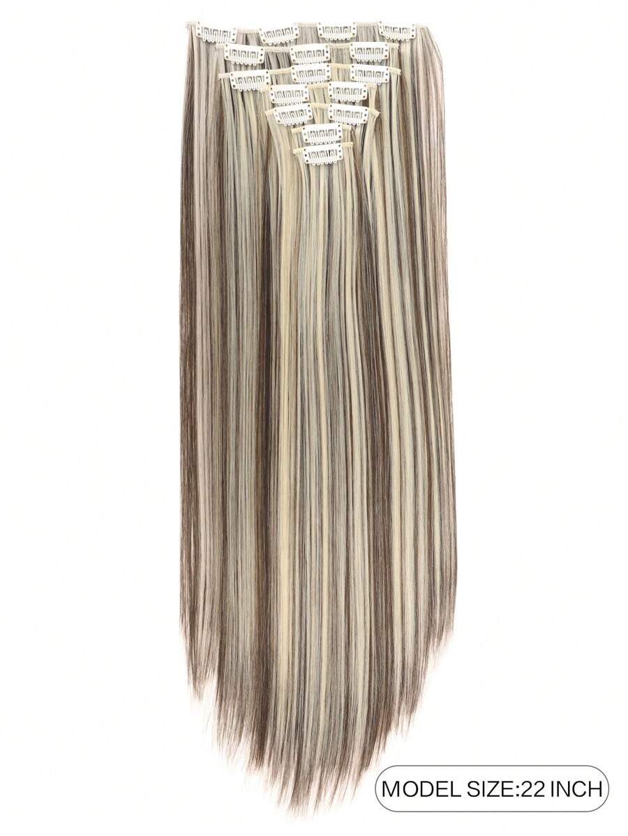 7Pcs Long Straight Clip In Hair Extensions For Women Full Head