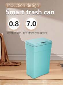 13 Gallon Trash Can Automatic Kitchen Trash Can Touch Free High-Capacity Garbage Can With Lid For Bedroom Bathroom Home Office 50 Liter - Blue - View 2
