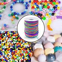 50m/Roll Colorful Elastic Jewelry Cord Nylon Material - DIY Bracelet Necklace Beaded Jewelry Braiding Cord, 1mm Thick - One Pack - View 5