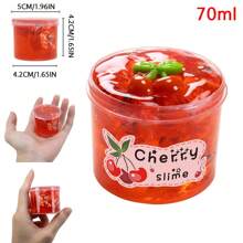 2.37oz Fruit Crystal Clear Slime Jelly Mud - Cherry, Peach, Avocado & Pineapple Flavors | Non-Sticky Soft Jelly Clay Scented Slime Toys For Party Christmas Birthday Gift