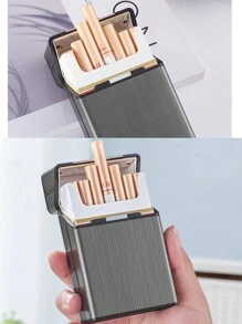1个铝制磁性香烟盒，容量20支，吸烟者礼品，吸烟配件，香烟收纳盒 - 彩色 - 查看 6