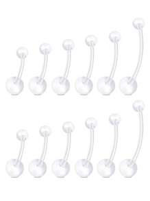 AVYRING 5-47 件 14G 孕妇肚脐环，孕妇肚脐环带塑料替换肚脐环穿刺球，Bioflex 长肚脐环肚脐环孕妇肚脐环 - 彩色 - 查看 10