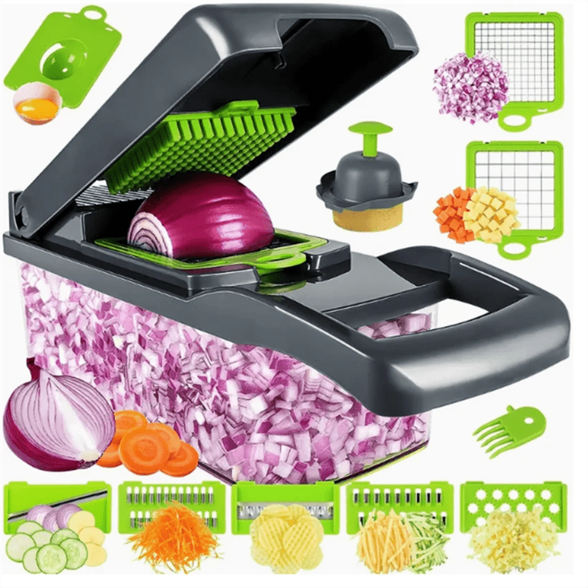 12In1 MultiFunctional Fruit & Vegetable Chopper, Made Of ABS