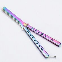 1pc Comb Style Butterfly Knife Toy, Folding Comb, Practice Butterflies Knife Beginner Training Toy, Best Gift For Gaming And Anime Fans - Multicolor - View 7