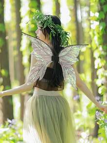 1 件蝴蝶翅膀、不对称圆点、蝉翼、装扮天使翅膀、舞台表演道具、节日装扮道具