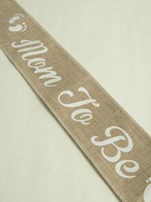 3 件/套中性麻布准妈妈腰带准爸爸准妈妈别针婴儿送礼会装饰品，质朴的波西米亚风准妈妈腰带婴儿送礼会胸花别针套装适合孕妇妈妈礼物派对装饰品婴儿送礼会家庭装饰品礼物 - 卡其色 - 查看 5