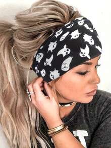 Halloween Pumpkin Elastic Yoga Sports Headband Headscarf - Pumpkin - View 8