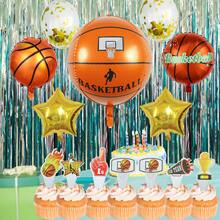 Conjunto de 31/34 piezas de globos de aluminio con diseño de baloncesto/fútbol, figura de pastel, trofeo, estrella, atleta y decoración de brillo para fiestas temáticas, festivales, celebraciones y decoraciones - Multicolor - Ver 4
