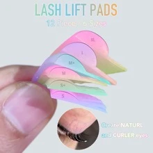 6 Pairs Eyelash Lift & Perming Pads - 6 Sizes, Reusable, Soft & Stretchy, Easy To Use, Ideal For All Lash Lengths, Perfect For Salons & Diy