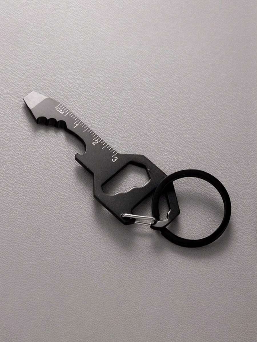 Street 1pc Men's Multi-Functional Stainless Steel Bottle Opener Keychain Car Accessories Bag Charm School Cute Goth Y2k Bag Lanyards With Id Holder Car Accessories Bag Charms - Black - View 1