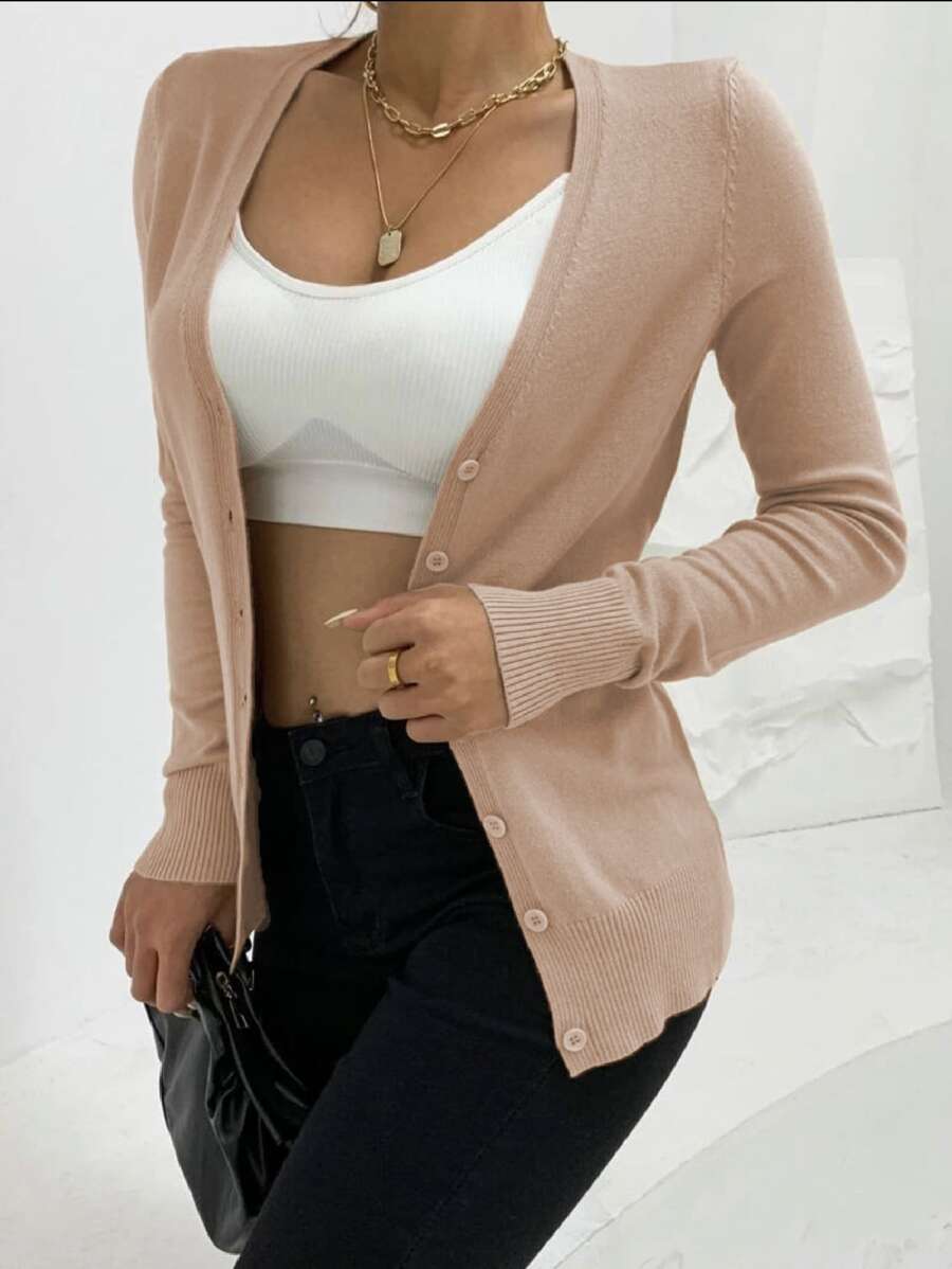 Women's Winter Kimono Cardigan With Buttons On The Front - 米色 - 查看 1