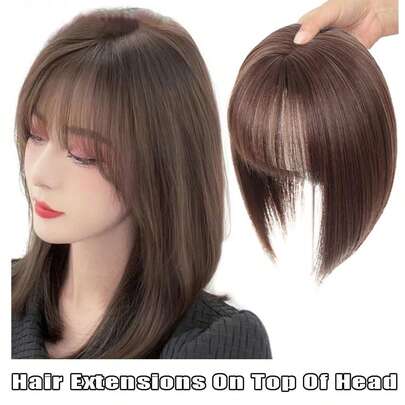 3D Bangs Vô Hình Liền Mạch Thay Thế Mảnh Tóc Che Tóc Trắng Kẹp Tóc Vô Hình Tự Nhiên Trong Tóc Nổ Sợi Tóc Tổng Hợp Giả Bang Tóc Cho Tóc Thẳng