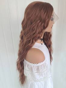 13x4 Lace Front Wig Cap Natural Transition Matte Faux Silk Daily Wear - Brown - View 7