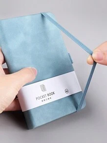 Caderneta de Bolso Pautada Mini A7 com Suporte para Caneta, 100 Folhas/200 Páginas, Tamanho 3,15*4,33 polegadas, Caderno, Caderneta de Trabalho, Caderno, Diário, Bloco de Anotações - Multicolorido - Visão 4