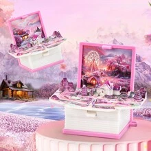 1/2/8pcs 3D Folding Magic Book Mini Keychain, Decompression Creative Keyring, Random Pattern Christmas & Halloween Small Gift Car Accessories Bag Charm School Letter