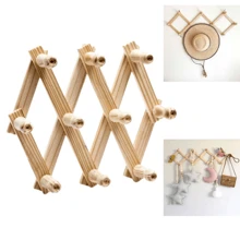 Cabide de Acorde de Madeira com 10 Pinos Retrátil e Ajustável, Decorações de Halloween para Porta e Parede, Fantasias de Halloween, Decoração de Outono, Decoração de Festival - Marrom - Visão 4