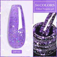 6Pcs/Set Sparkly Purple Red Gel Nail Polish Set Glitter Semi Permanent Nail Art LED UV Gel Varnish Nail Supplies Nails - Nhiều màu - Xem 6