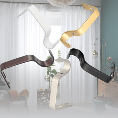 2 piezas Soportes para barras de cortina, soportes para cortinas de acero inoxidable, diseño clásico simple, a prueba de agua y óxido, fácil de instalar, gran capacidad de carga, adecuado para baño, dormitorio, ventana de cocina