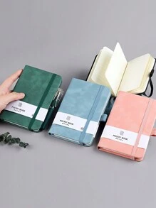 Caderneta de Bolso Pautada Mini A7 com Suporte para Caneta, 100 Folhas/200 Páginas, Tamanho 3,15*4,33 polegadas, Caderno, Caderneta de Trabalho, Caderno, Diário, Bloco de Anotações - Multicolorido - Visão 8