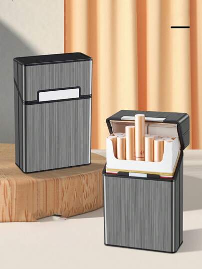 1PC Cigarette Case, Aluminum Magnetic Switch, 20 Capacity Cigarette Box For Men Women Smoker Gift, Smoking Accessories, Cigarette Storage, Cigarette Holder Case