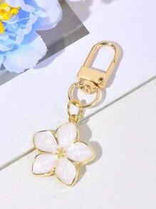 1 件花朵吊饰钥匙扣节日风格可爱多彩花卉图案钥匙圈夹汽车包吊坠珠宝女士纪念品生日礼物花卉设计包饰时尚包包配饰单肩包斜挎包手提包手袋派对节日礼物生日情人节时尚潮流简约少女女孩女士大学生教师礼物配饰装饰趣味礼物，趣味礼物汽车配饰女士钥匙链吊饰学校用品教师礼物返校教师配饰 - 白色 - 查看 1