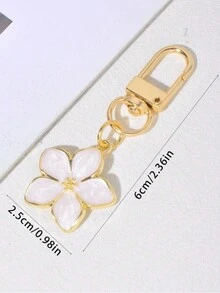 1 件花朵吊饰钥匙扣节日风格可爱多彩花卉图案钥匙圈夹汽车包吊坠珠宝女士纪念品生日礼物花卉设计包饰时尚包包配饰单肩包斜挎包手提包手袋派对节日礼物生日情人节时尚潮流简约少女女孩女士大学生教师礼物配饰装饰趣味礼物，趣味礼物汽车配饰女士钥匙链吊饰学校用品教师礼物返校教师配饰 - 白色 - 查看 5