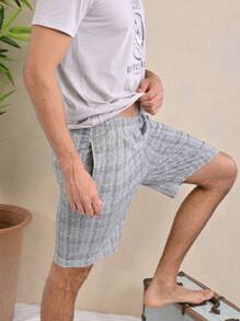 A DORMIR Conjunto de Pijama Camiseta Y Short Para Hombre - Gris Claro - Ver 4