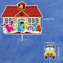 Willkommen Schulanfang Banner, Fahn Deko, Zieh Fahnen, Zieh Blumen, Kuchen Deko, Klassenzimmer Deko, Schulanfang, Schul Deko, Schulanfang Klassenzimmer Deko, Erster Schultag, Willkommen in der Schule, Fröhliches Schulanfang - mehrfarbig - Übersicht 2