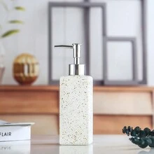 1 件方形泵分配器玻璃空瓶适用于浴室可再填充洗手液、沐浴露或洗发水 - 彩色 - 查看 5