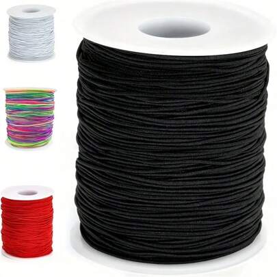 50m/Roll Colorful Elastic Jewelry Cord Nylon Material - DIY Bracelet Necklace Beaded Jewelry Braiding Cord, 1mm Thick