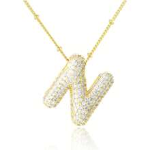 女士首字母项链 金色字母项链 - 金色 - 查看 13