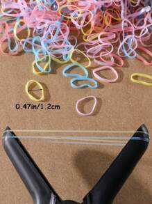 1500 Stück Mädchen Mini-Größe 0,47 Zoll Durchmesser Einweg-Gummiband-Haargummis Pferdeschwanz-Halteklammern Haaraccessoires geeignet für den täglichen Gebrauch - Verschiedenfarbig - Übersicht 4