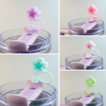 4pcs/8pcs Straw Topper Flowers Cactus For  Cup Tumbler, 8mm 0.31in Reusable Drinking Straw Cover Cute - Multicolor - View 4