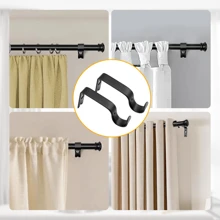 2pcs Curtain Rod Brackets, Stainless Steel Curtain Support Holders, Simple Classic Design, Waterproof & Rust-Proof, Easy To Install, Strong Load Bearing, Suitable For Bathroom, Bedroom, Kitchen Window Gifts Birthday Graduation - Multicolor - View 6