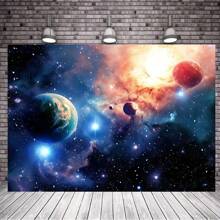 1 pieza, Decoraciones para fiesta espacial Telón de fondo para dormitorio Estética Espacio exterior Noche galaxia Fondo de fotografía con cielo estrellado Universo Telón de fondo colgante de pared con nebulosa para sala de estar Decoración del hogar - Multicolor - Ver 5