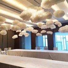 1pc Wedding Decorations, Clouds, Scenes, Stage Decorations, Props, Clouds, Window Displays, Simulated White Clouds, Hanging Decorations, Room Charms,Home Decor ,Room Decor,Wall Decor Gifts Birthday Graduation - White - View 1