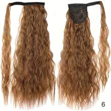 Ngô Sóng Đuôi Ngựa Nối Dài Kẹp Trong-22 Inch Dài Lượn Sóng Quấn Quanh Pony Đuôi Chịu Nhiệt Tổng Hợp Bộ Tóc Giả dành Cho Nữ - Nhiều màu - Xem 9