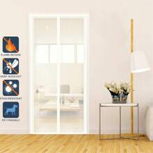 1 pieza Pantalla de puerta de fibra de vidrio ignífuga, puerta de malla contra mosquitos y insectos con cierre automático magnético - Multicolor - Ver 11