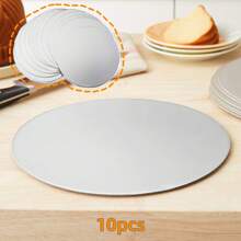10 piezas de Bases para pastel, bases de plata para repostería, base para pastel resistente a la grasa - Base gruesa para pasteles para suministros de decoración de pasteles de bodas/cumpleaños, Accesorios para platos de pizza/cake - plata - Ver 6