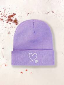 1pc Embroidery Heart Knitted Adjustable Sun Hat For Men, Casual Outdoor Travel Beach Vacation Y2K Style Cap Winter Fall Valentine's Day Valentines - Knitted Hat - View 14