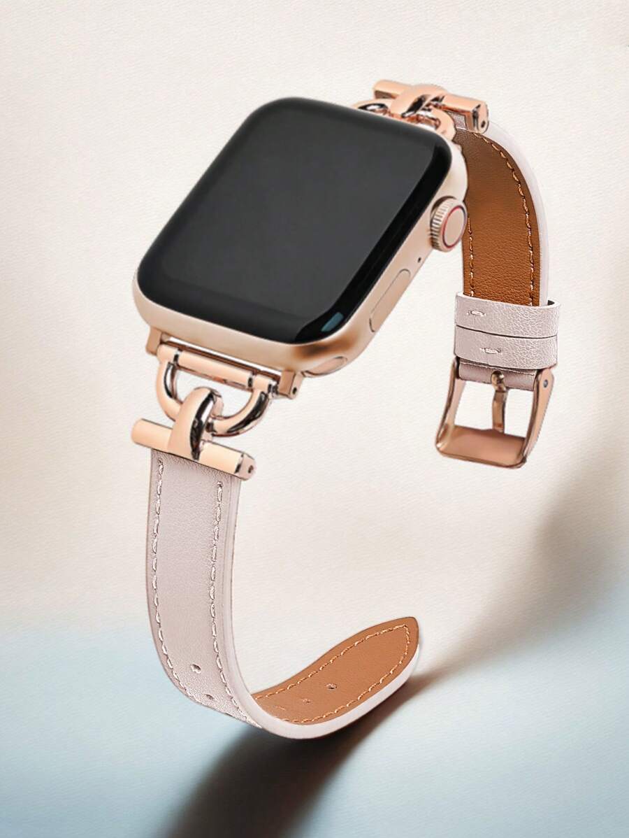 1pc Leather Watch Band For Women, Compatible With Apple Watch Bands Ultra/Se/8/7/6/5/4/3/2/1, Slim Waist Design, Sizes 38/40/41/42/44/45/49mm