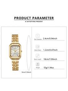 Modischer klassischer 5-Perlen Armbanduhr, quadratische Damen Kleideruhr, Grundlage für Göttinnen