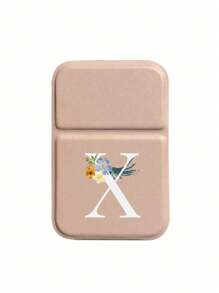 1pc Mini Pink Flower White Letters Foldable Portable Makeup Mirror,Letters Of A-Z Makeup Mirror With Bracket, Travel Mirror, Beauty Products, Desktop Makeup Mirror, Rectangular Desktop Compact Mirror Foldable Small Minimalist Makeup Mirror, Travel Portable Makeup Mirror For Women's Gift - The Best Gift For Mom And Teacher